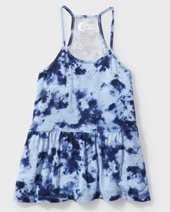 Tween Girls Print Peplum Tank Top