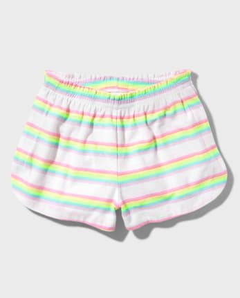 Girls Striped Towel Terry Pajama Shorts