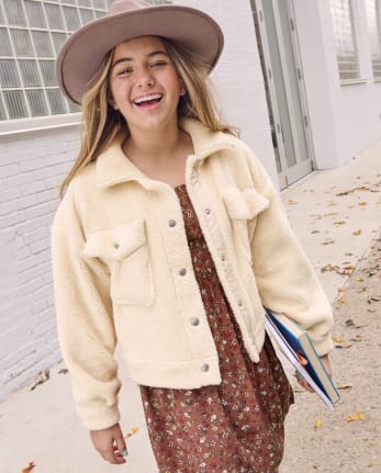 Tween Girls Sherpa Oversized Jacket