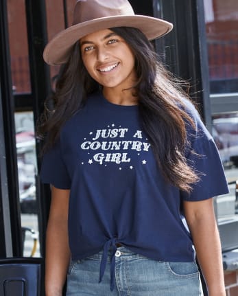 Country Tie-Front Graphic Tee