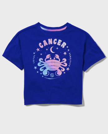 Tween Girls Cancer Zodiac Sleep Tee