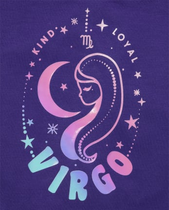 Tween Girls Virgo Zodiac Sleep Tee