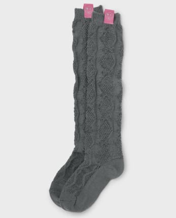 Tween Girls Cable-Knit Boot Socks