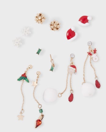 Tween Girls Christmas Earrings 6-Pack