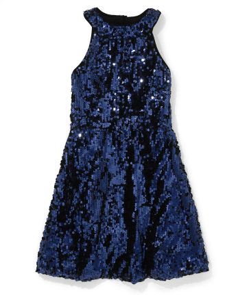 Tween Girls Sequin High Neck Dress