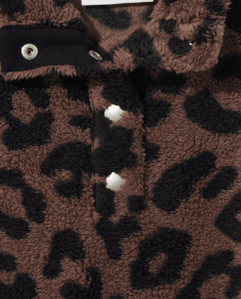 Jersey con medio broche de sherpa estampado para niñas Tween Girls