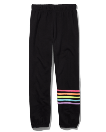 Girls Rainbow Striped Cozy Campus Pants