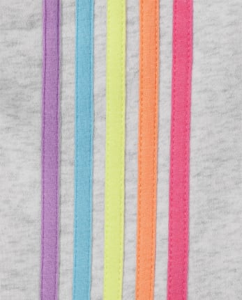 Girls Rainbow Striped Cropped Cozy Hoodie