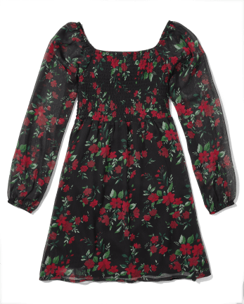 Tween Girls Floral Smocked Dress