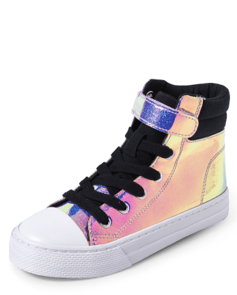 Tween Girls Holographic Hi-Top Sneakers