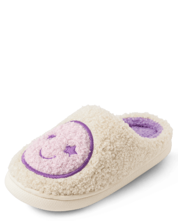 Girls Happy Face Slippers