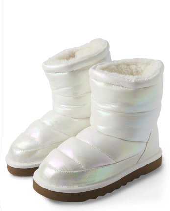 Girls Holographic Puffer Chalet Boot