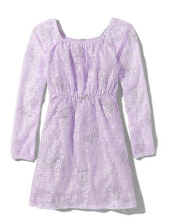 Girls Butterfly Lace Dress