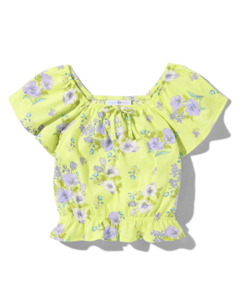 Tween Girls Floral Cropped Top