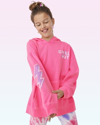 Sudadera con capucha extragrande y gráfico para niñas Tween