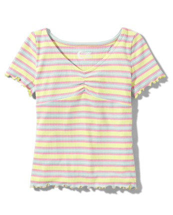 Tween Girls Striped Ruched Top