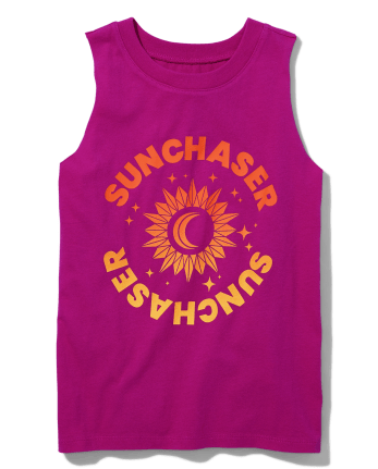 Tween Girls Graphic Oversized Muscle Tank Top