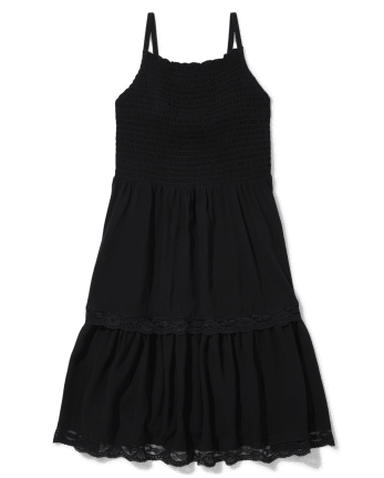 Smocked Dress - Black - Kids