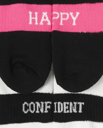 Tween Girls Positive Words Cushioned Ankle Socks 6-Pack