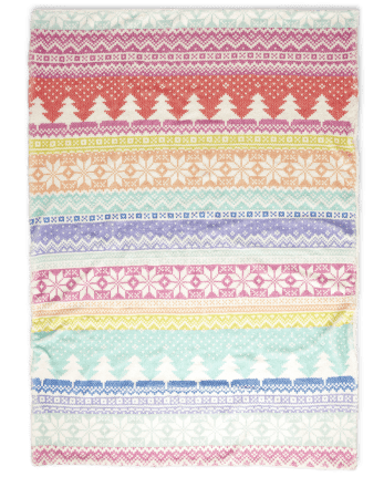 Tween Girls Snowflake Fairisle Sherpa Blanket