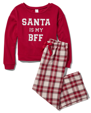 Tween Girls Santa Is My BFF Pajamas