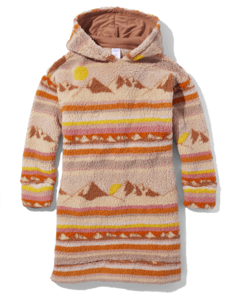 Tween Girls Scenic Sherpa Hoodie Nightgown