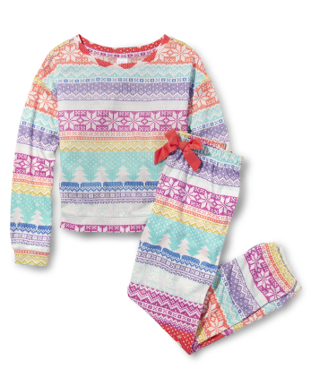 Tween Girls Snowflake Fairisle Pajamas