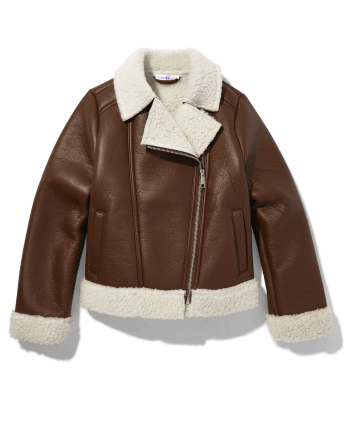 Teen Girls Long Sleeve Faux Leather Oversized Biker Jacket | The ...