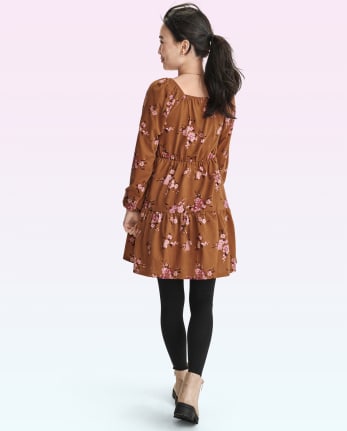 Tween Girls Floral Tiered Dress