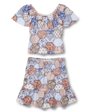 Tween Girls Patchwork 2-Piece Outfit Set