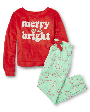 Tween Girls Merry And Bright Fleece Pajamas