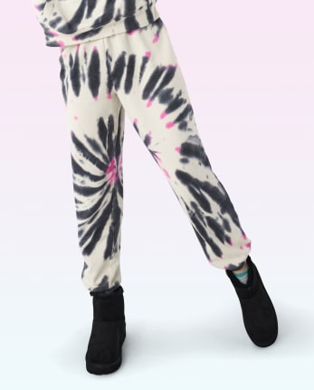 Tween Girls Tie Dye Fleece Jogger Pants