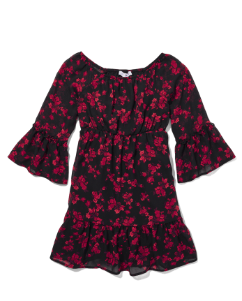 Tween Girls Floral Ruffle Dress