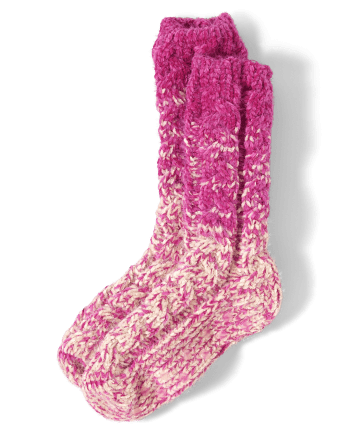 Tween Girls Cable Knit Cozy Socks