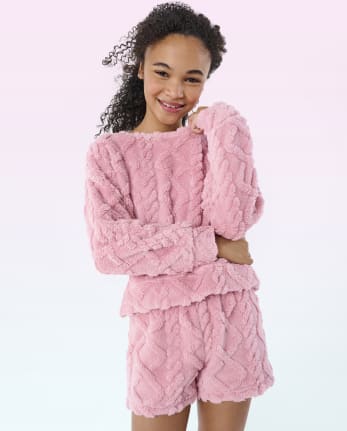 Tween Girls Cable Knit Pajamas