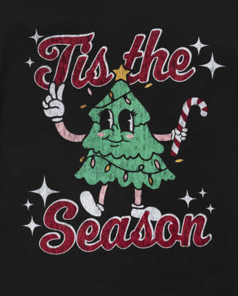 Tween Girls Christmas Tree Oversized Graphic Tee
