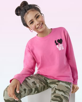 Tween Girls Love Oversized Graphic Tee