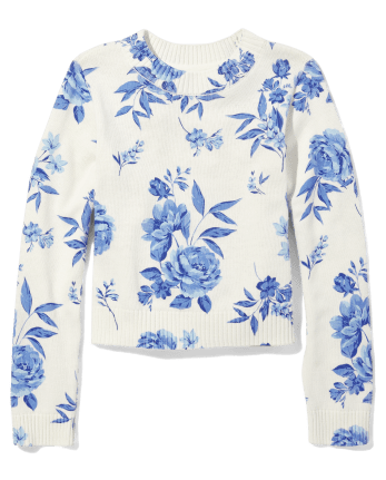 Tween Girls Floral Sweater