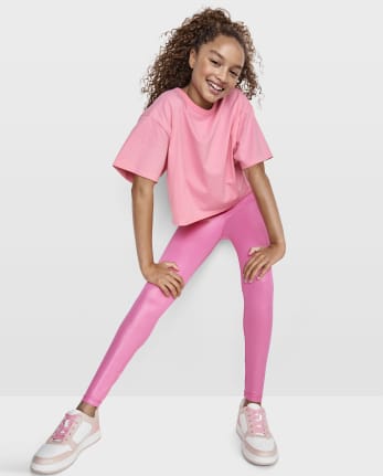 Tween Girls Shine High Rise Leggings | The Children's Place - IN THE PINK