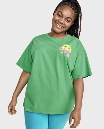 Camiseta con estampado mágico de gran tamaño para niñas Tween