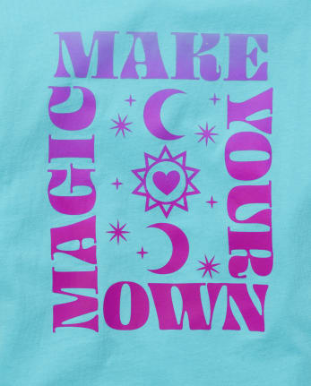 Camiseta con estampado mágico de gran tamaño para niñas Tween