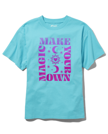 Camiseta con estampado mágico de gran tamaño para niñas Tween