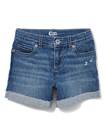 Pantalones cortos midi de mezclilla para niñas preadolescentes - Plus