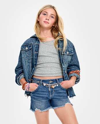 Tween Girls Denim Shortie Shorts - Slim