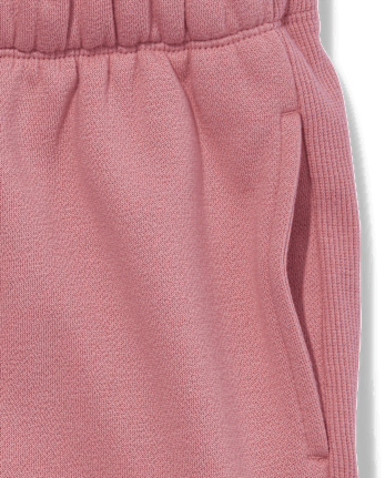 Tween Girls Ribbed Panel Fleece Jogger Pants