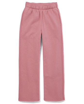 Tween Girls Ribbed Panel Fleece Jogger Pants