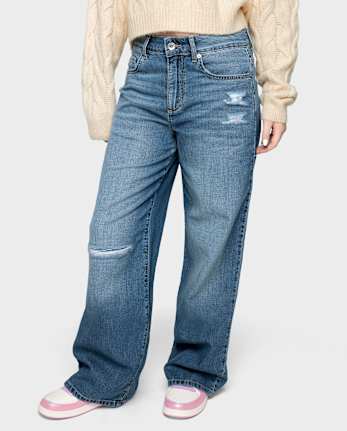 Tween Girls Slouchy Wide Leg Jeans