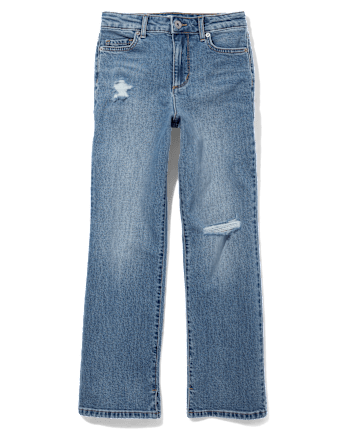 Tween Girls Side Vent Relaxed Straight Jeans