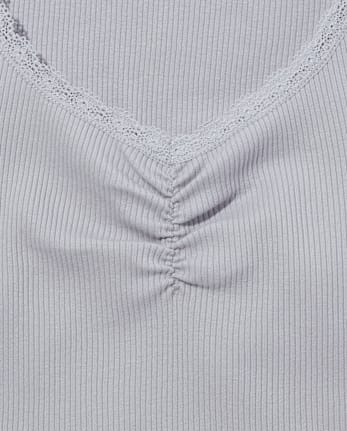 Tween Girls Ribbed Cinch Cropped Top
