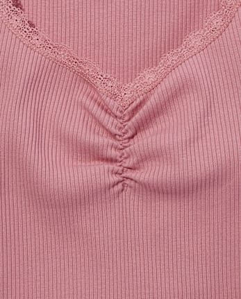 Tween Girls Ribbed Cinch Cropped Top